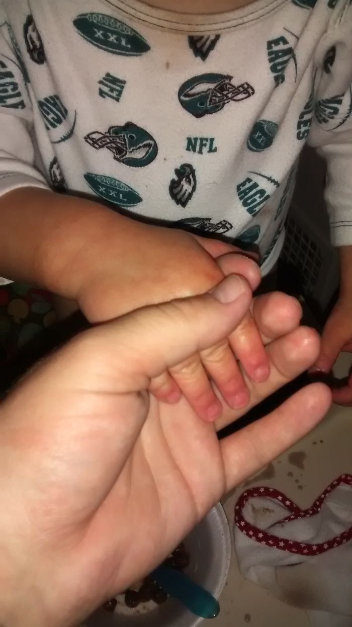 My 2 Year Old Julianna Holding My Hand In Philly
