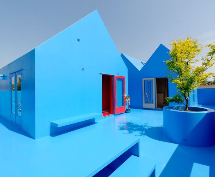 Blue House In Didden Village In Rotterdam