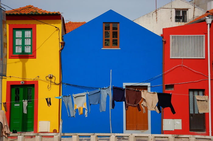 Colorful Houses In Aveiro, Portugal