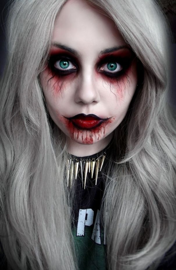 Halloween Zipper Face Scary Kit Special Effects FX Makeup Devil Demon Vampire 