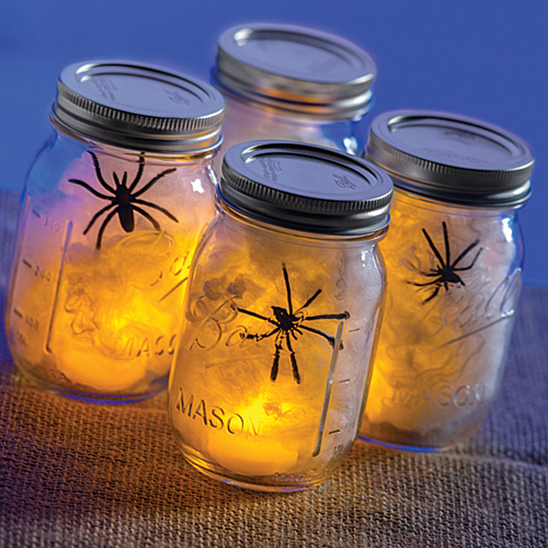 Glowing Spider Web In A Jar