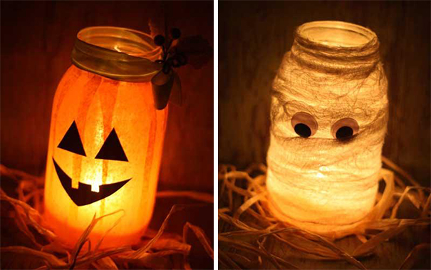 Halloweenish Jar Lanterns