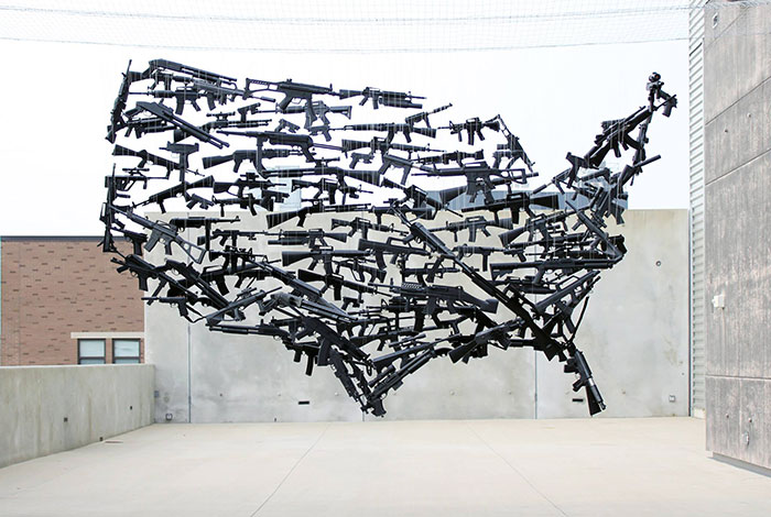 Gun Country: A Map Of The USA Consisting Of 150 Toy Guns