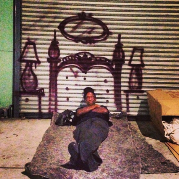 Street Artist Spray-Paints Imaginary Homes For Homeless To Highlight Poverty
