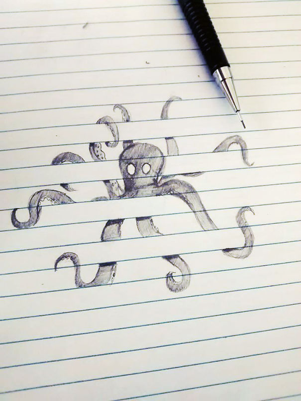 Octopus Emerging From Floorboards