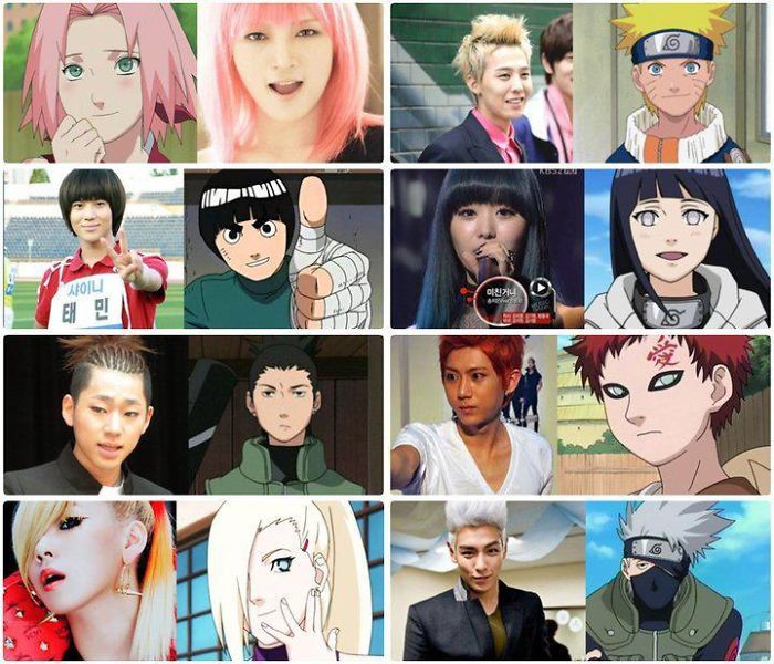 K-pop Idols And Different Naruto Characters