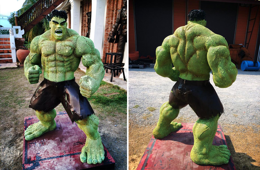 Stunning Scrap Metal Sculptures Of The Hulk And Other Famous Movie Characters