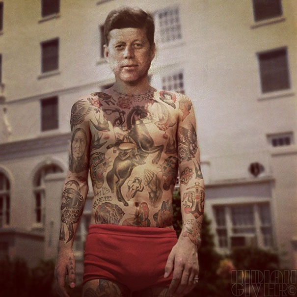 Artist Tattoos Celebrities In Photoshop