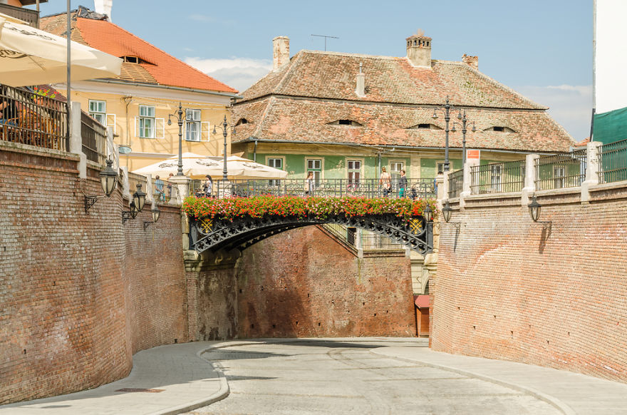 The Bridge Of Lies, Sibiu, Romania. Oldest Cast-iron Bridge, Installed In Place Of A Wooden One