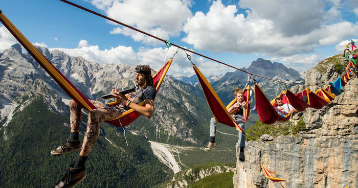 People At This Festival Slept On Hammocks Hanging Hundreds Of Feet ...