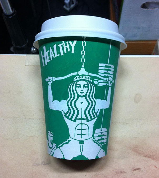 Illustrator Doodles On Starbucks Cups To Turn Mermaid Into Various Characters