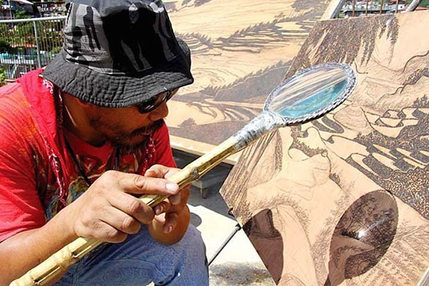 Artist Uses The Power Of The Sun And A Magnifying Glass To Create Stunning Drawings