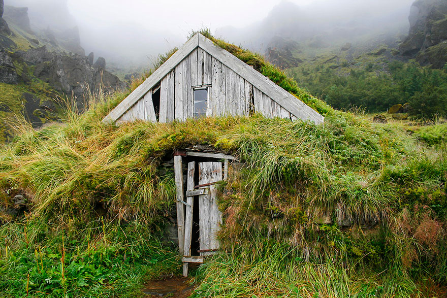 House Isolated With Grass, Iceland