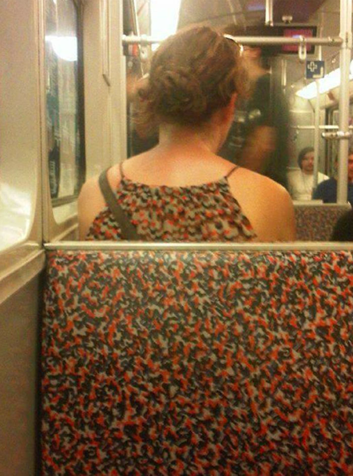 Woman & Subway-train-seats