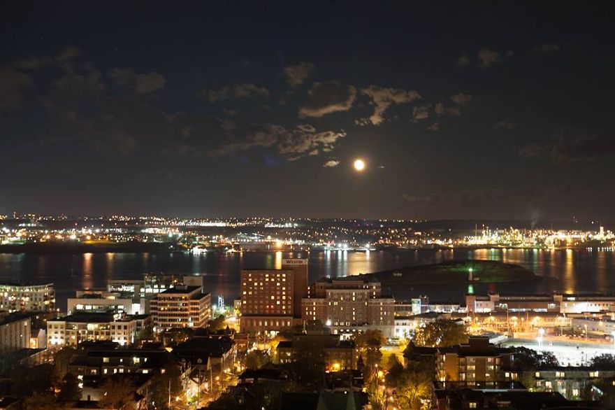 View Of Halifax Waterfront In Full Moon!!!
