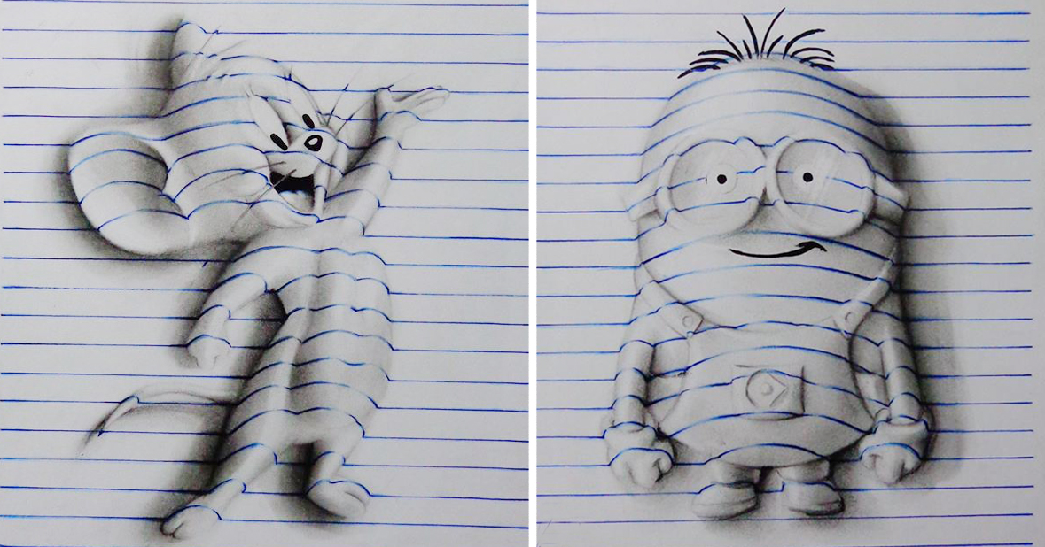 15-Year-Old Artist Creates Awesome 3D Notebook Drawings ...