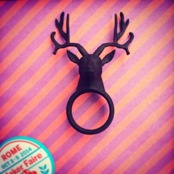 Deardeer 3d Printed Deer Head Ring