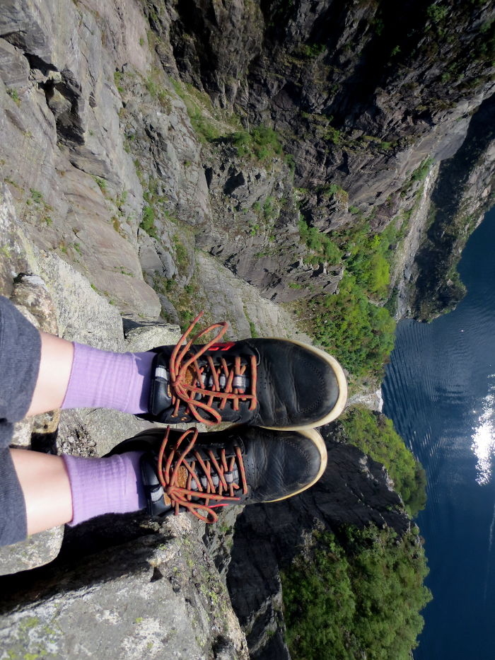 Over The Edge Of The Pulpit Rock (preikestolen), Norway