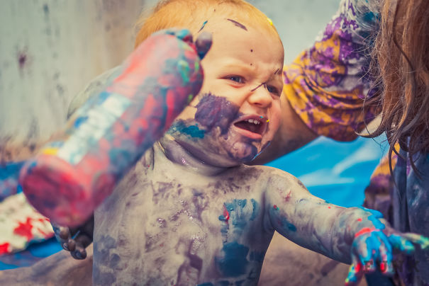Take A Room Full Of Children And Add Some Paint. Watch What Happenes Next