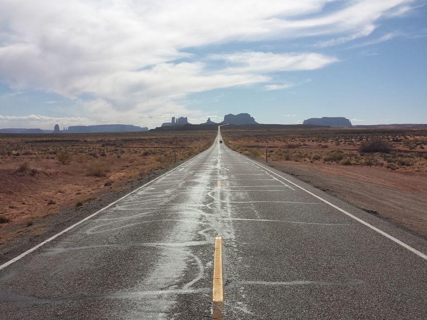 Road 163 Towards The Monument Valley National Park, Utah, Usa