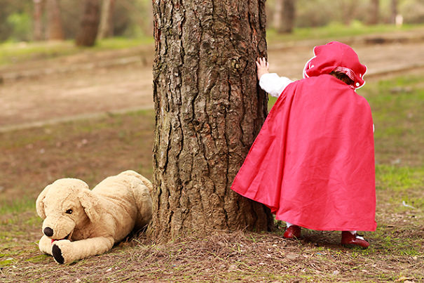 Photographer Dad And Designer Mom Photographed Their Baby Girl As Little Red Riding Hood
