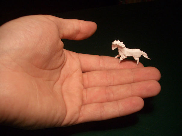 Unbelieveably Tiny Pieces Of Origami That Fit On The Tip Of Your Finger