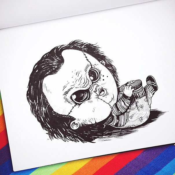 baby-terrors-iconic-horror-monsters-illustrations-alex-solis-23