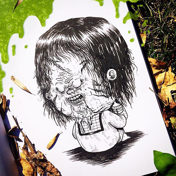 baby-terrors-iconic-horror-monsters-illustrations-alex-solis-27