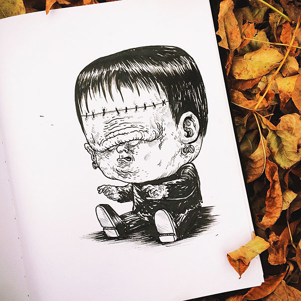 baby-terrors-iconic-horror-monsters-illustrations-alex-solis-9