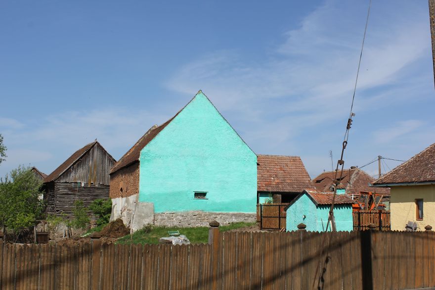 Blue House In Miklosvar, Transylvania
