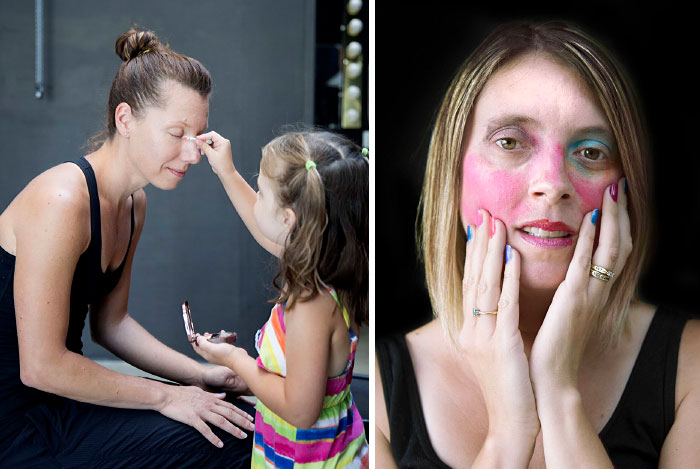 Little Girls Do Their Mothers’ Makeup