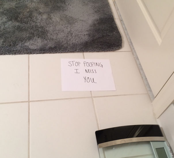 Leaving Love Notes In The Bathroom