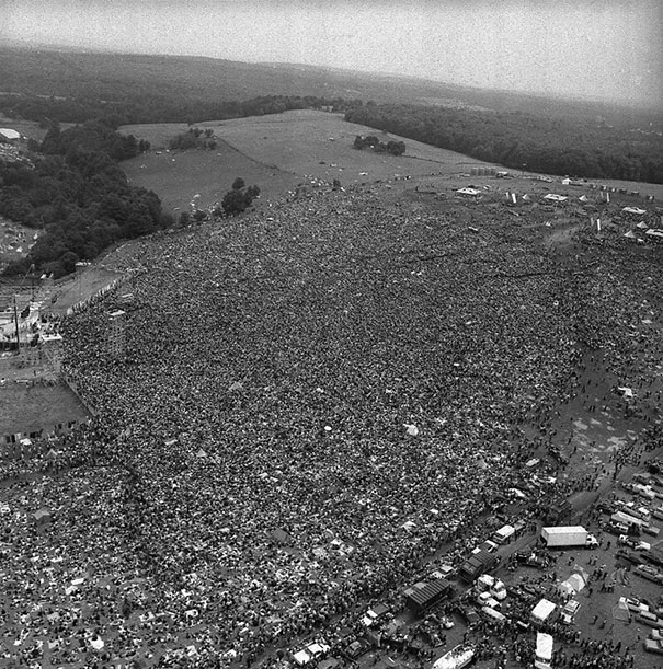 Massive Crowds Gather For The First Woodstock, 1969