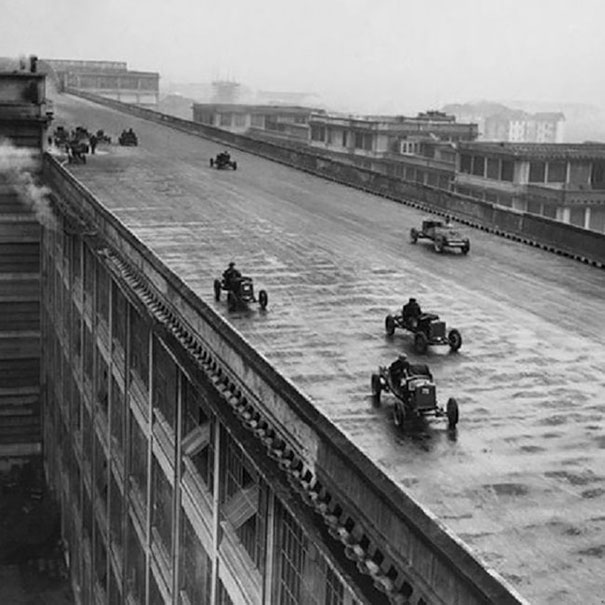 Factory Workers Race On The Roof (test Track) Of The Fiat Factory In Turin, Italy, 1923
