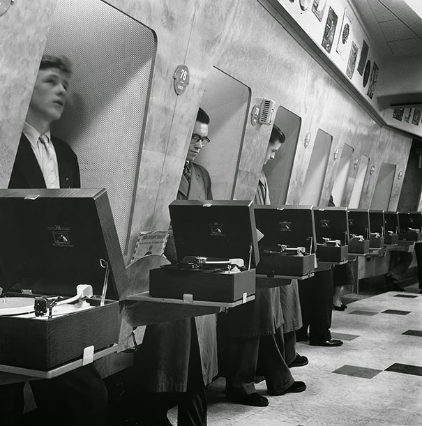Customers At A London Music Store, 1955