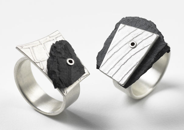 Ballachulish Slate + Sterling Silver Rings