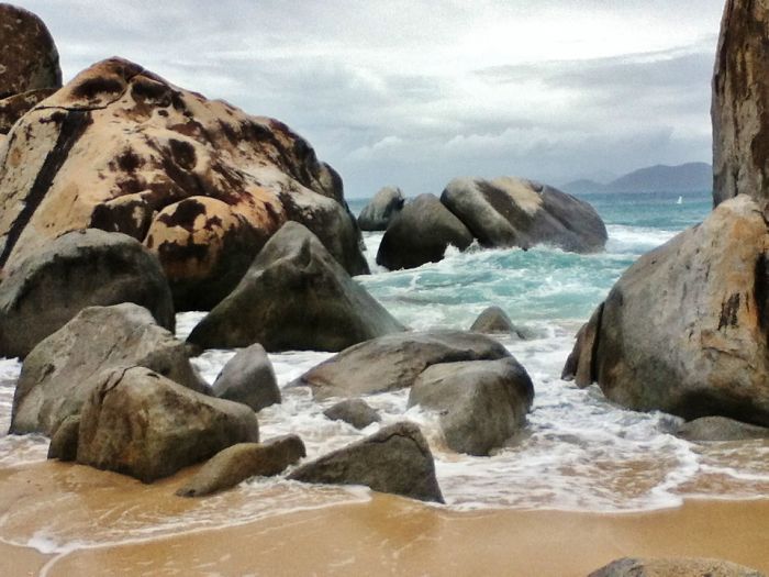 Huge Granite Boulders At The Baths In Virgin Gorda, British Virgin Islands