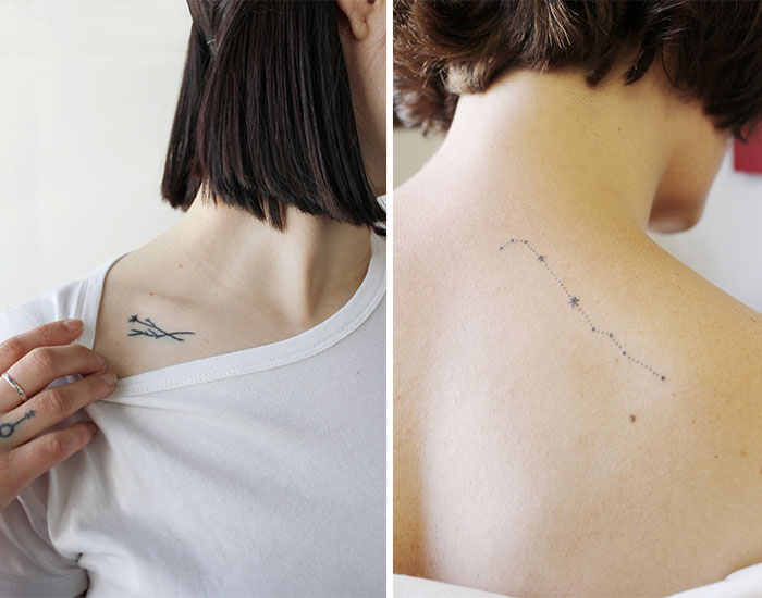Artist Inks Her Friends With Minimalist Tattoos For Food, Lessons Or Books