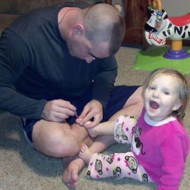 She Loves A Pedicure, But It's Extra Special When Dad Gives One!