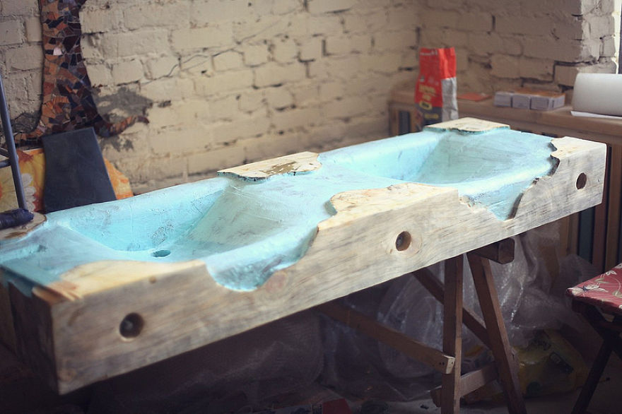 Let Me Show You How To Make A Mosaic Wooden Sink