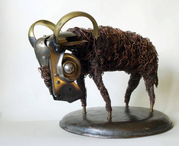 Lithuanian Artist Creates Cute Animal Sculptures From Scrap Metal