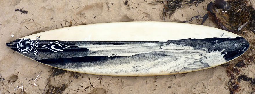 I Give Old Retired Surfboards A New Life As Pieces Of Art