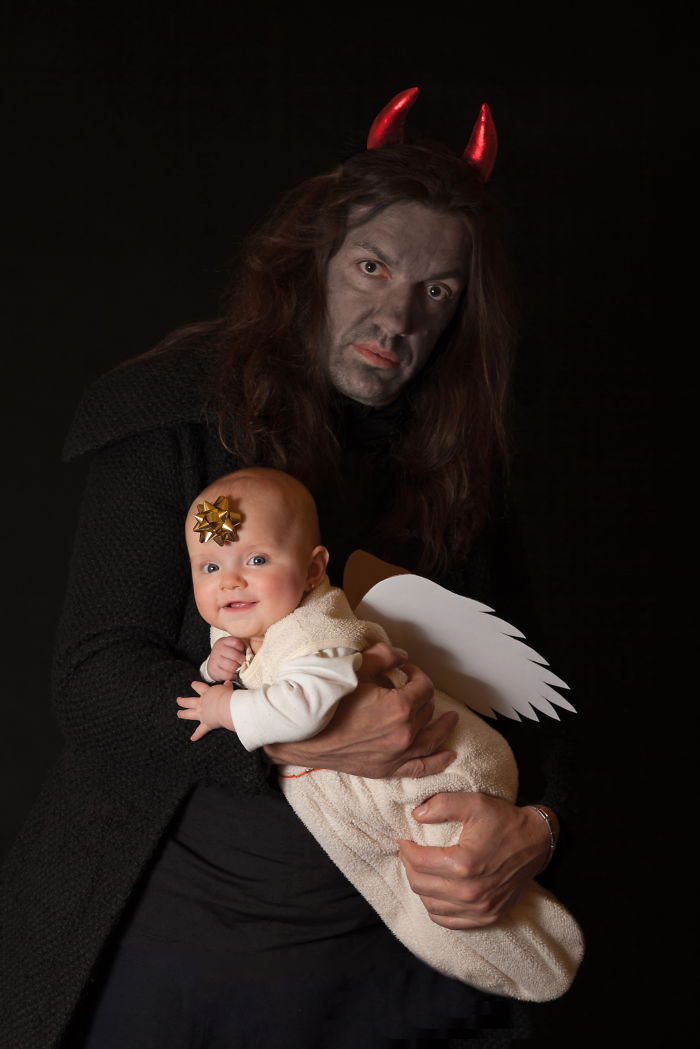 Angel Baby And Devil Dad :)