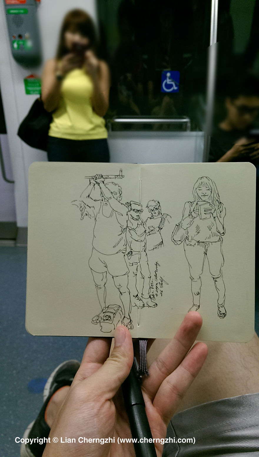 Man Who Sketched On Every Single Bus, Train And Airplane He Boarded.