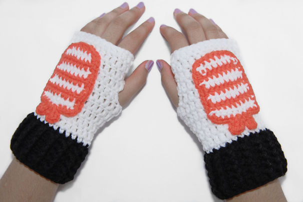 Sushi Fingerless Gloves