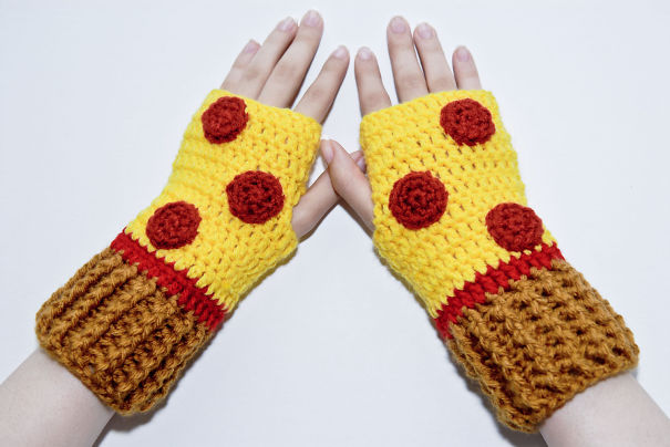 Fingerless Salami Pizza Gloves
