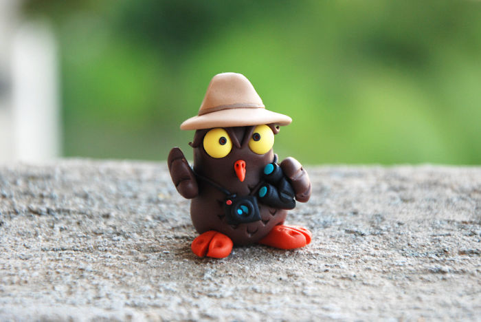 Birdwatcher Owl Figurine