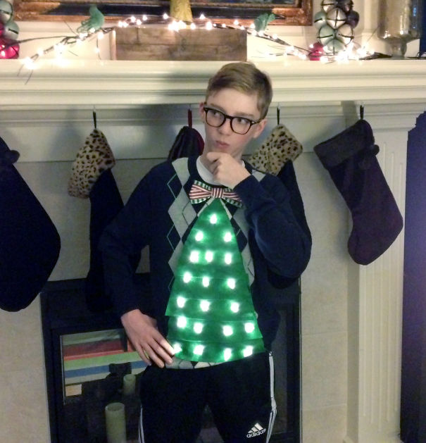 Lit-Up Christmas Tree Ugly Christmas Sweater