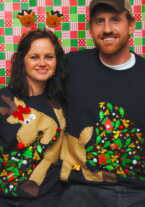 Couples Reindeer Ugly Christmas Sweater
