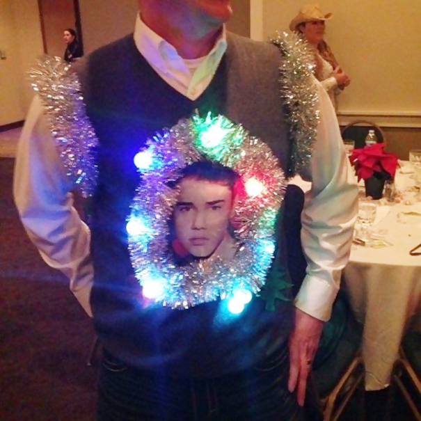 Ugly Justin Bieber Christmas Vest